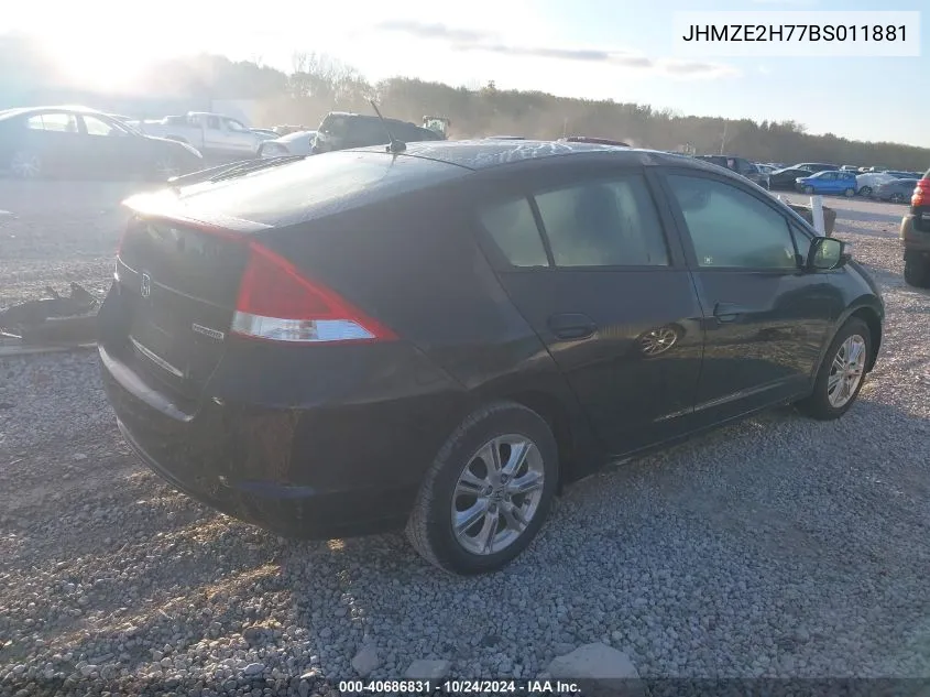 2011 Honda Insight Ex VIN: JHMZE2H77BS011881 Lot: 40686831