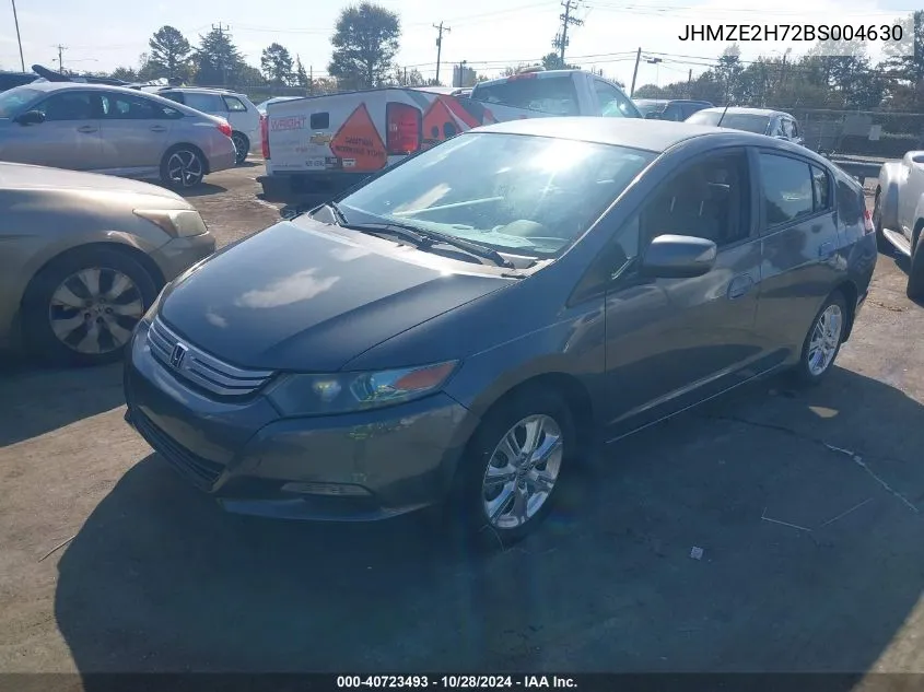 2011 Honda Insight Ex VIN: JHMZE2H72BS004630 Lot: 40723493