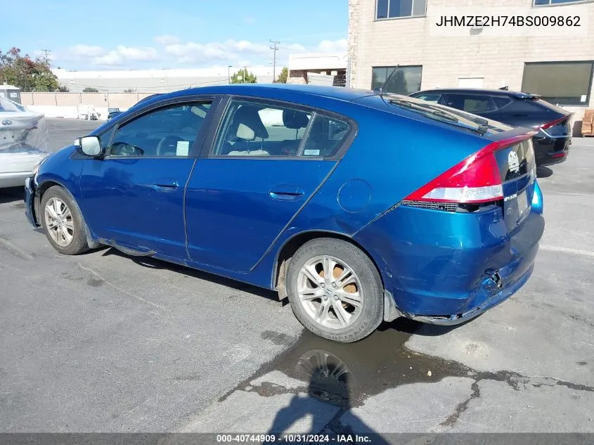 2011 Honda Insight Ex VIN: JHMZE2H74BS009862 Lot: 40744909