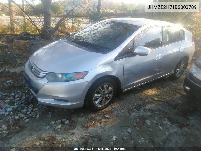 2011 Honda Insight Ex VIN: JHMZE2H71BS003789 Lot: 40849331