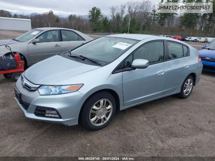 2012 Honda Insight Lx VIN: JHMZE2H57CS003957 Lot: 39329740