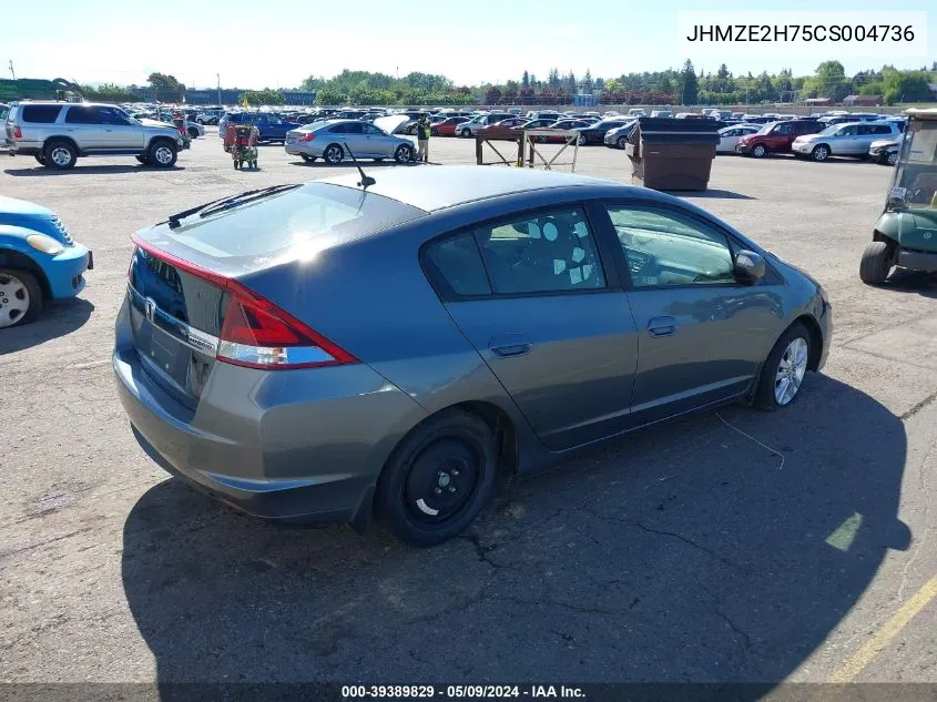 JHMZE2H75CS004736 2012 Honda Insight Ex