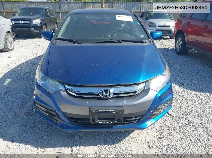 2012 Honda Insight Lx VIN: JHMZE2H53CS003454 Lot: 40129657