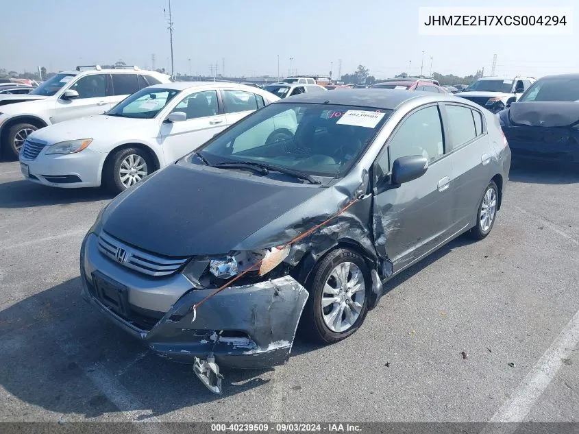 2012 Honda Insight Ex VIN: JHMZE2H7XCS004294 Lot: 40239509