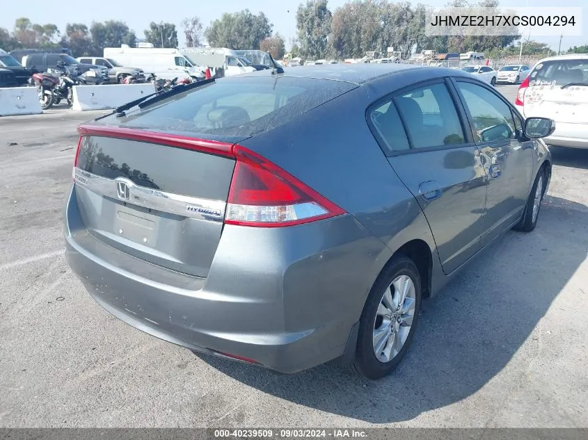 2012 Honda Insight Ex VIN: JHMZE2H7XCS004294 Lot: 40239509