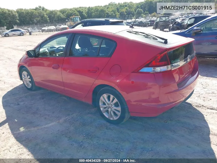 JHMZE2H71CS001915 2012 Honda Insight Ex