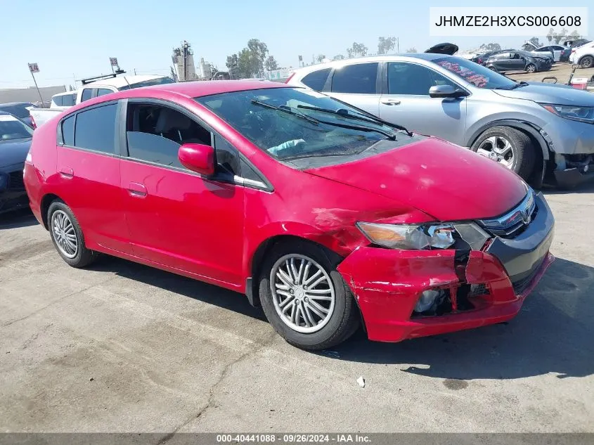 JHMZE2H3XCS006608 2012 Honda Insight