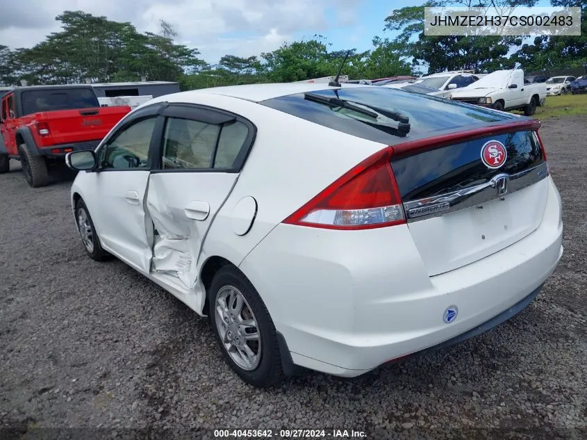 2012 Honda Insight VIN: JHMZE2H37CS002483 Lot: 40453642