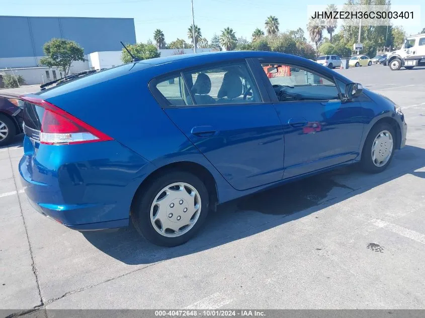 JHMZE2H36CS003401 2012 Honda Insight