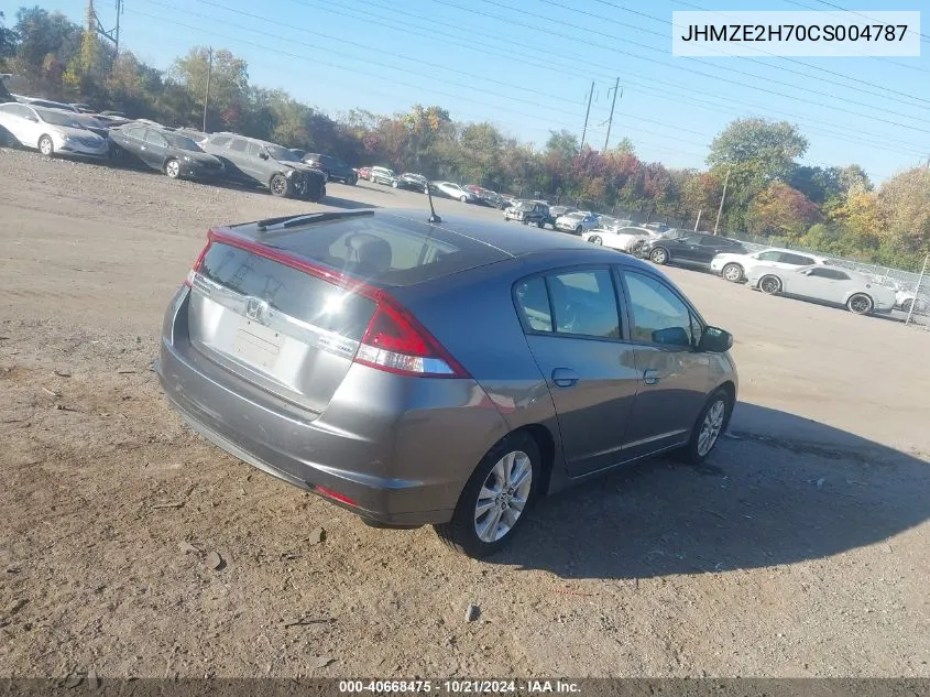 2012 Honda Insight Ex VIN: JHMZE2H70CS004787 Lot: 40668475