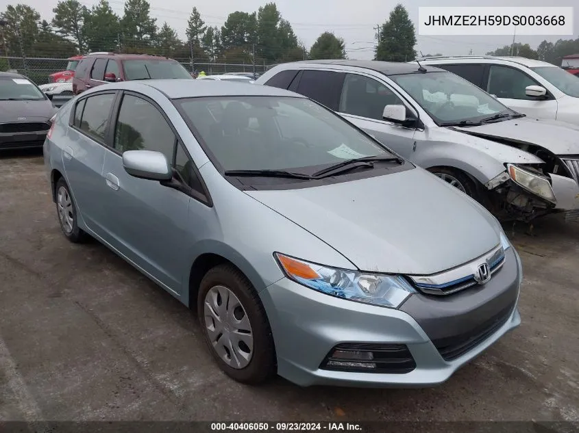 2013 Honda Insight Lx VIN: JHMZE2H59DS003668 Lot: 40406050