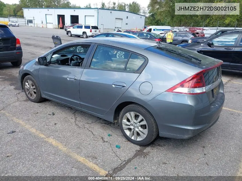 2013 Honda Insight Ex VIN: JHMZE2H72DS002105 Lot: 40408671