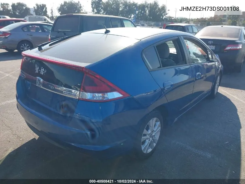 2013 Honda Insight Ex VIN: JHMZE2H73DS001108 Lot: 40508421