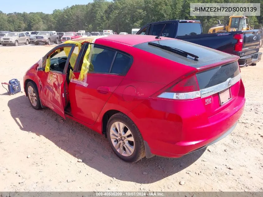 2013 Honda Insight Ex VIN: JHMZE2H72DS003139 Lot: 40535209