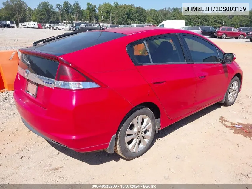 2013 Honda Insight Ex VIN: JHMZE2H72DS003139 Lot: 40535209