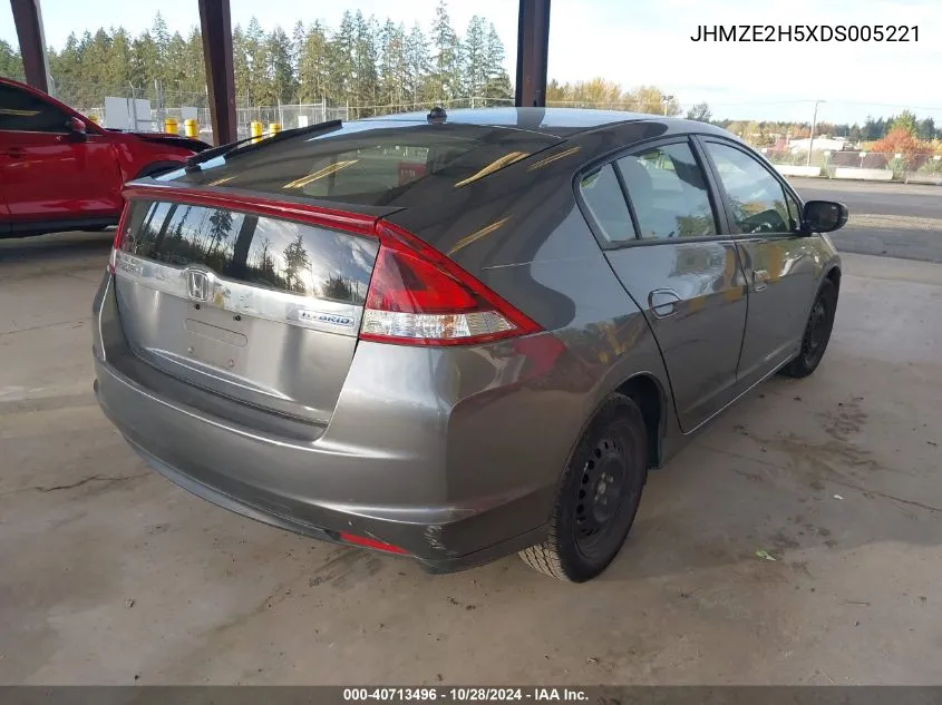 2013 Honda Insight Lx VIN: JHMZE2H5XDS005221 Lot: 40713496