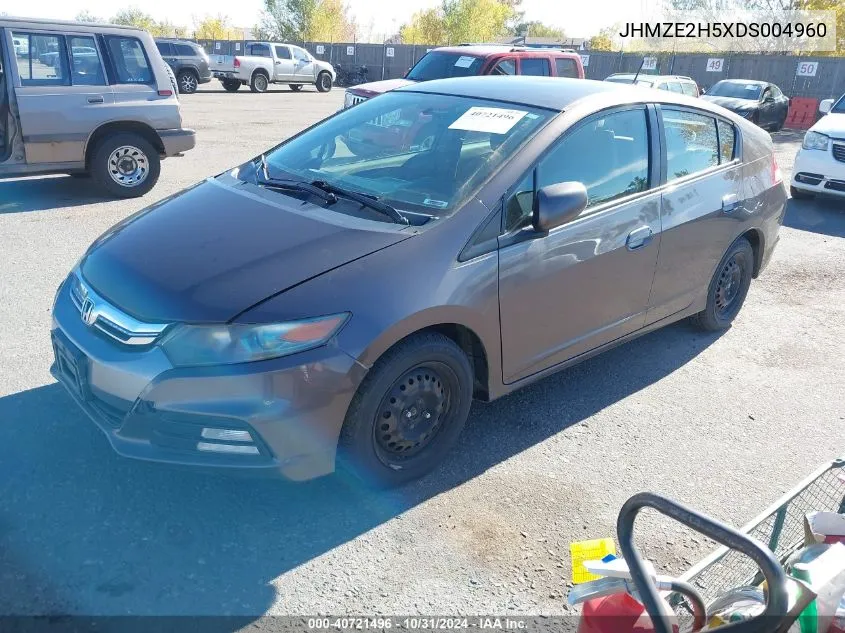 2013 Honda Insight Lx VIN: JHMZE2H5XDS004960 Lot: 40721496