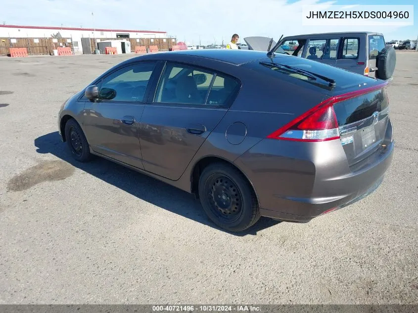 2013 Honda Insight Lx VIN: JHMZE2H5XDS004960 Lot: 40721496