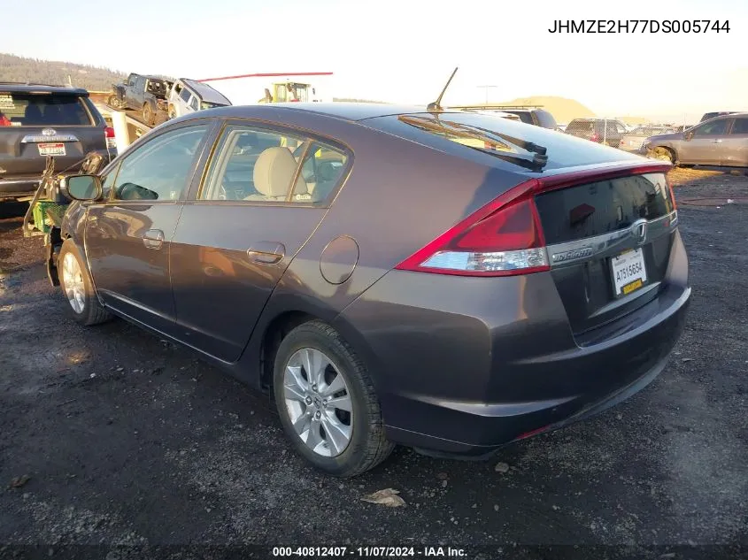 2013 Honda Insight Ex VIN: JHMZE2H77DS005744 Lot: 40812407