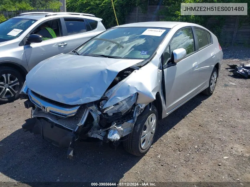 JHMZE2H51ES001480 2014 Honda Insight Lx