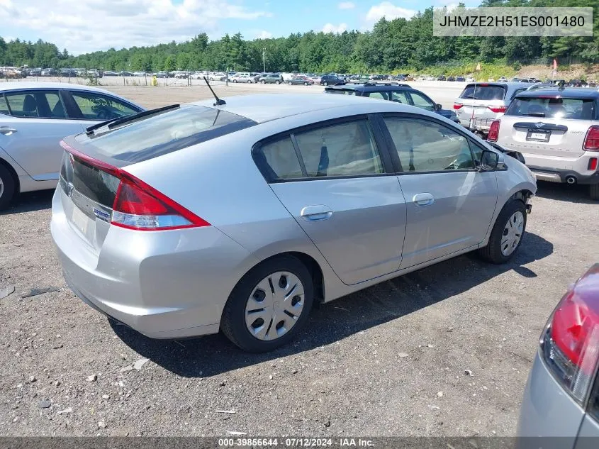 JHMZE2H51ES001480 2014 Honda Insight Lx