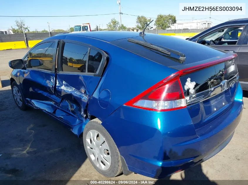 2014 Honda Insight Lx VIN: JHMZE2H56ES003094 Lot: 40298624