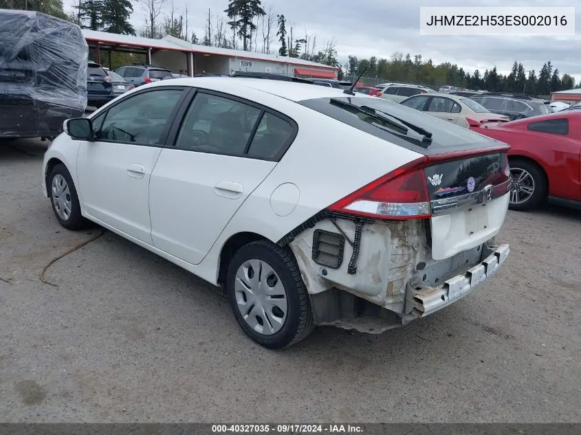 2014 Honda Insight Lx VIN: JHMZE2H53ES002016 Lot: 40327035