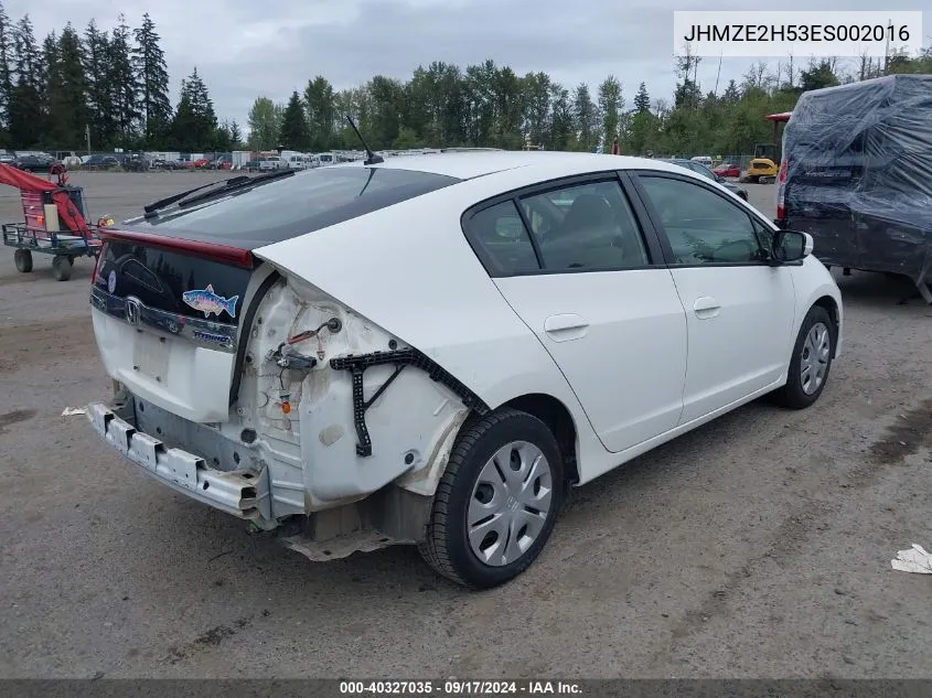 JHMZE2H53ES002016 2014 Honda Insight Lx