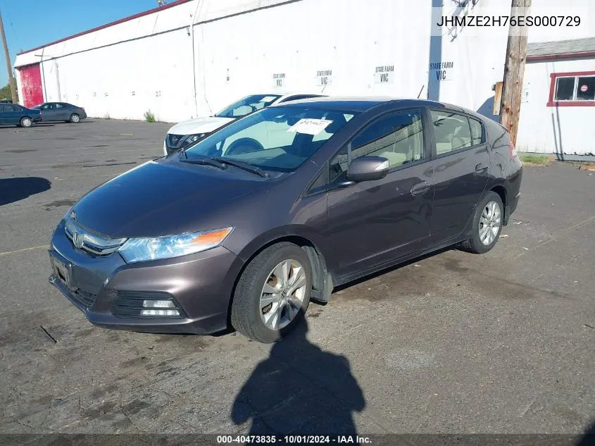 JHMZE2H76ES000729 2014 Honda Insight Ex