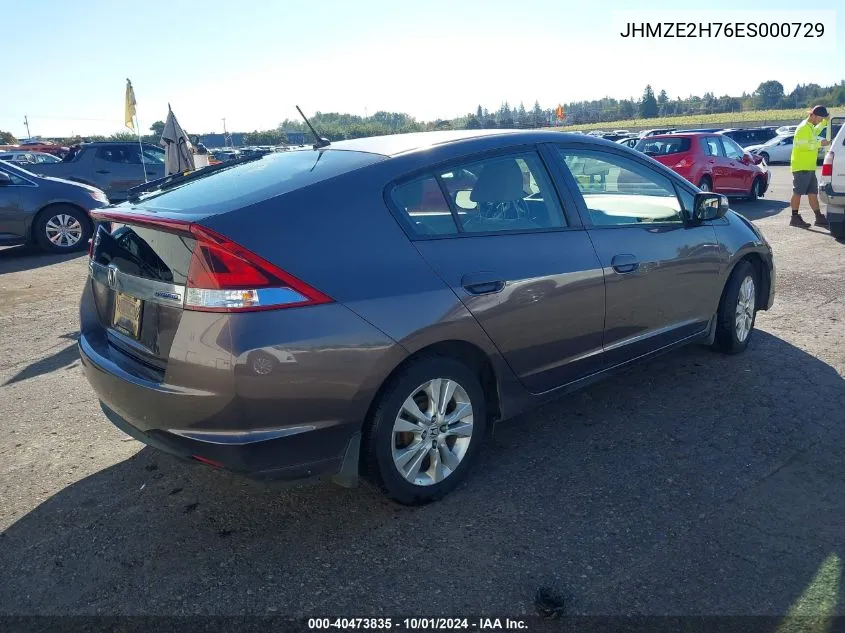 2014 Honda Insight Ex VIN: JHMZE2H76ES000729 Lot: 40473835