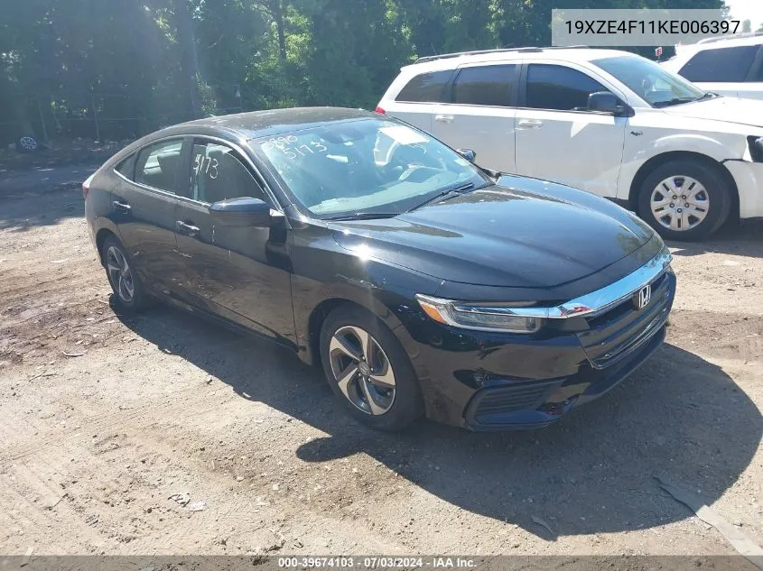 2019 Honda Insight Lx VIN: 19XZE4F11KE006397 Lot: 39674103