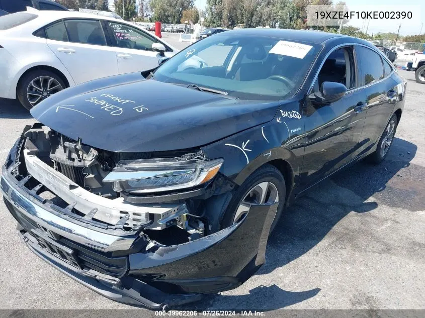 2019 Honda Insight Lx VIN: 19XZE4F10KE002390 Lot: 39962206