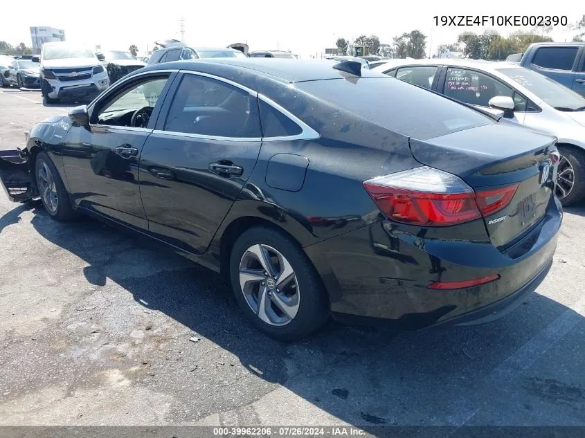 2019 Honda Insight Lx VIN: 19XZE4F10KE002390 Lot: 39962206