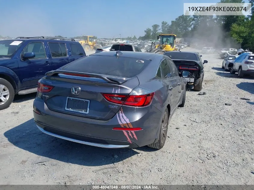 2019 Honda Insight Touring VIN: 19XZE4F93KE002874 Lot: 40047049