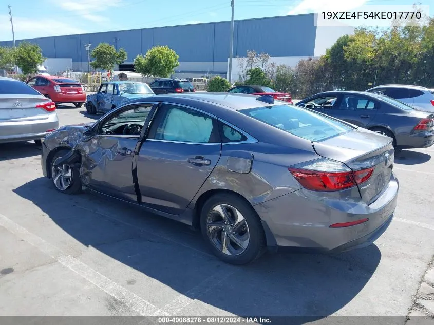 19XZE4F54KE017770 2019 Honda Insight Ex