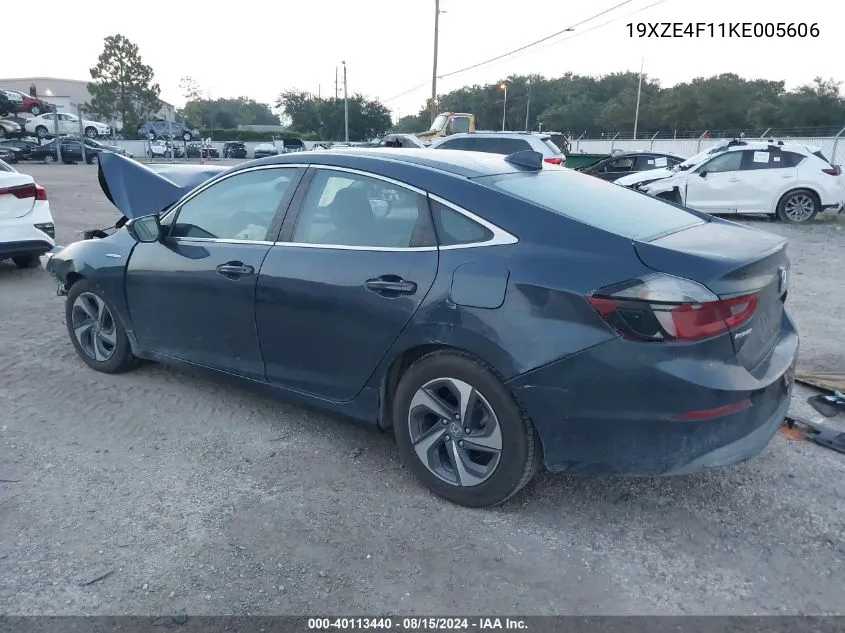 2019 Honda Insight Lx VIN: 19XZE4F11KE005606 Lot: 40113440