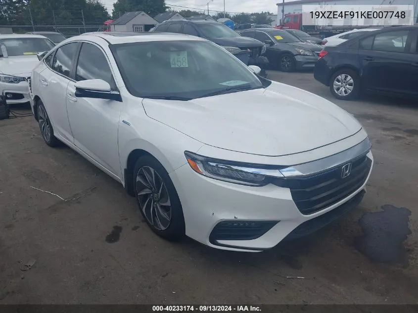 2019 Honda Insight Touring VIN: 19XZE4F91KE007748 Lot: 40233174