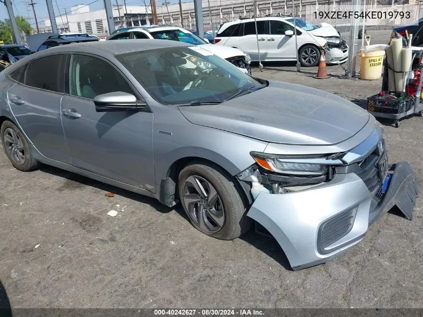 2019 Honda Insight Ex VIN: 19XZE4F54KE019793 Lot: 40242627