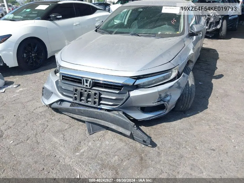 2019 Honda Insight Ex VIN: 19XZE4F54KE019793 Lot: 40242627