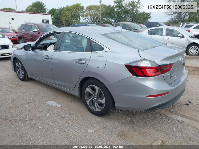 2019 Honda Insight Ex VIN: 19XZE4F50KE005325 Lot: 40269109