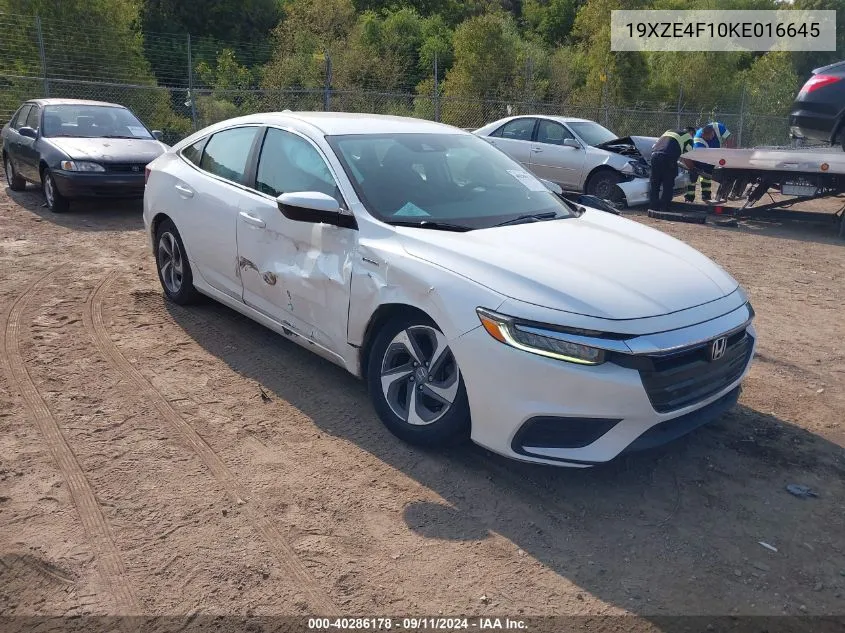 2019 Honda Insight Lx VIN: 19XZE4F10KE016645 Lot: 40286178