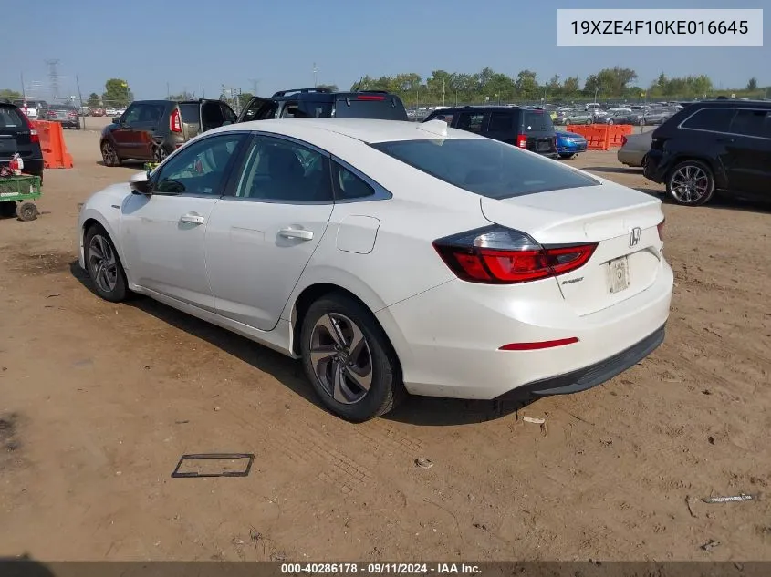 19XZE4F10KE016645 2019 Honda Insight Lx