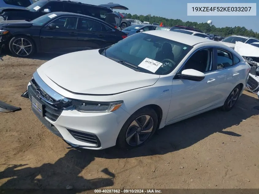 2019 Honda Insight Ex VIN: 19XZE4F52KE033207 Lot: 40287862