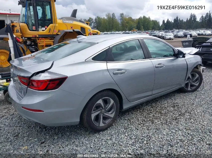 19XZE4F59KE016291 2019 Honda Insight Ex