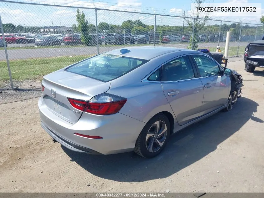 2019 Honda Insight Ex VIN: 19XZE4F55KE017552 Lot: 40332277