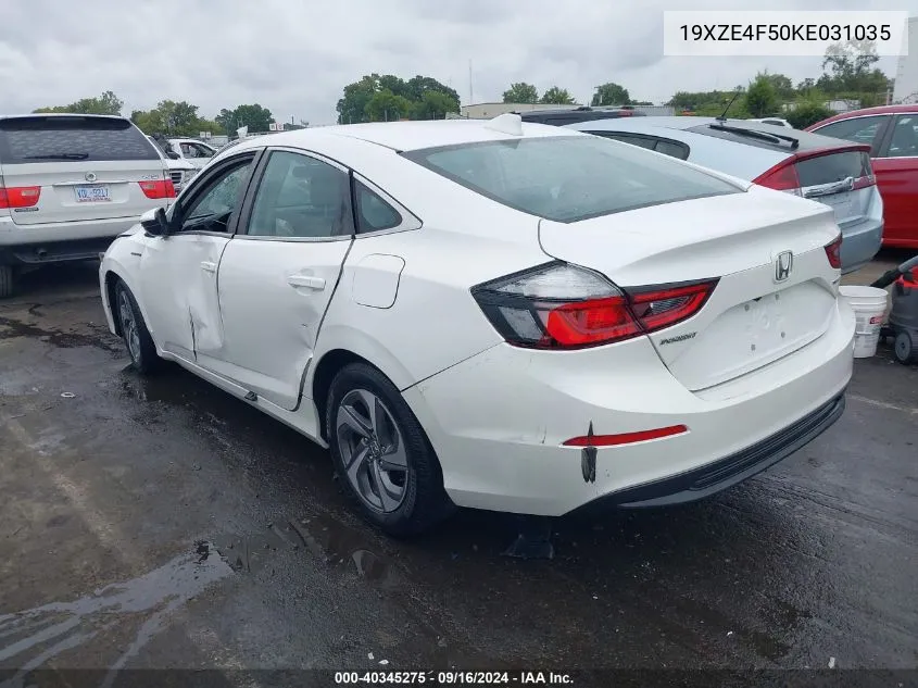 19XZE4F50KE031035 2019 Honda Insight Ex