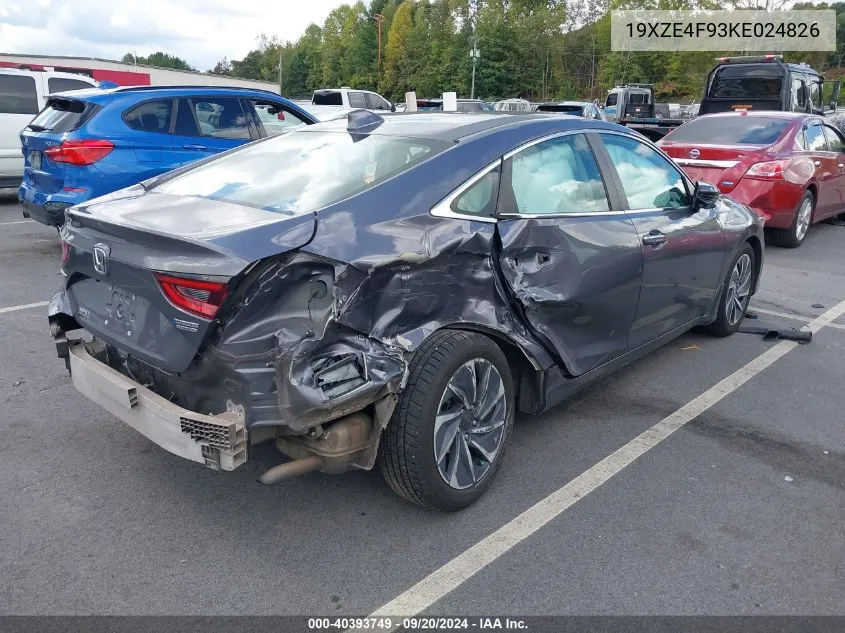 2019 Honda Insight Touring VIN: 19XZE4F93KE024826 Lot: 40393749