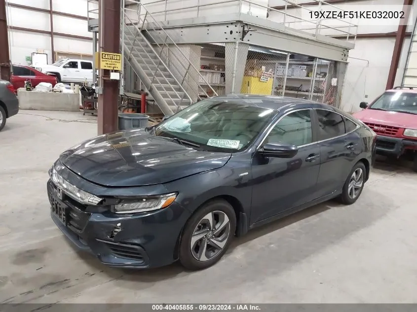 2019 Honda Insight Ex VIN: 19XZE4F51KE032002 Lot: 40405855