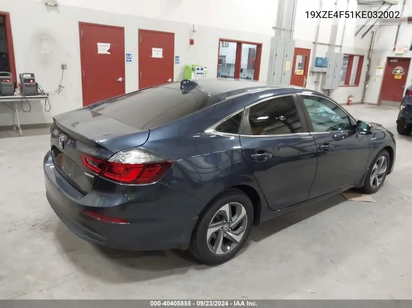 2019 Honda Insight Ex VIN: 19XZE4F51KE032002 Lot: 40405855