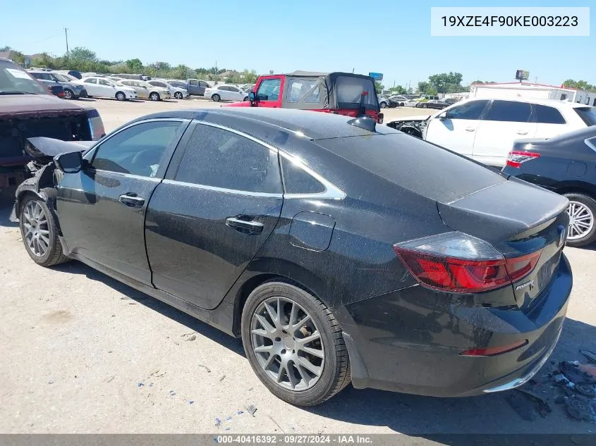 2019 Honda Insight Touring VIN: 19XZE4F90KE003223 Lot: 40416392